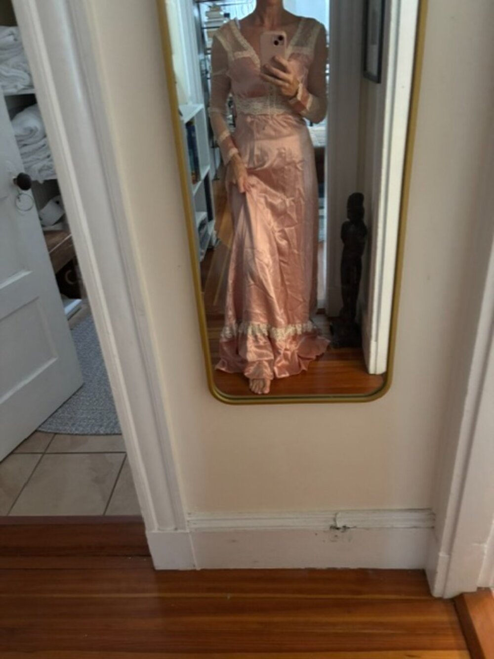 Vintage XS Gunne Sax Pink satin and lace dress - Picture 3 of 9